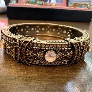 Heidi Daus Gold and Red Crystal Bracelet